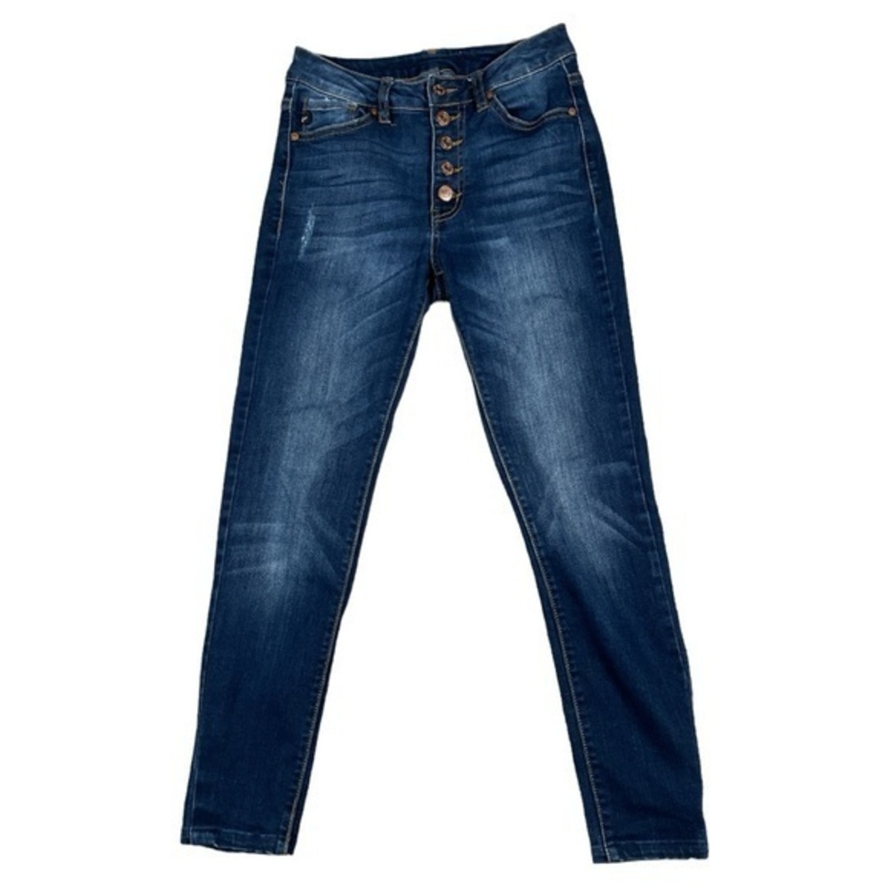KanCan High Rise Curvy Fit Skinny Ankle Jeans Button Fly Stretch Size 1 24